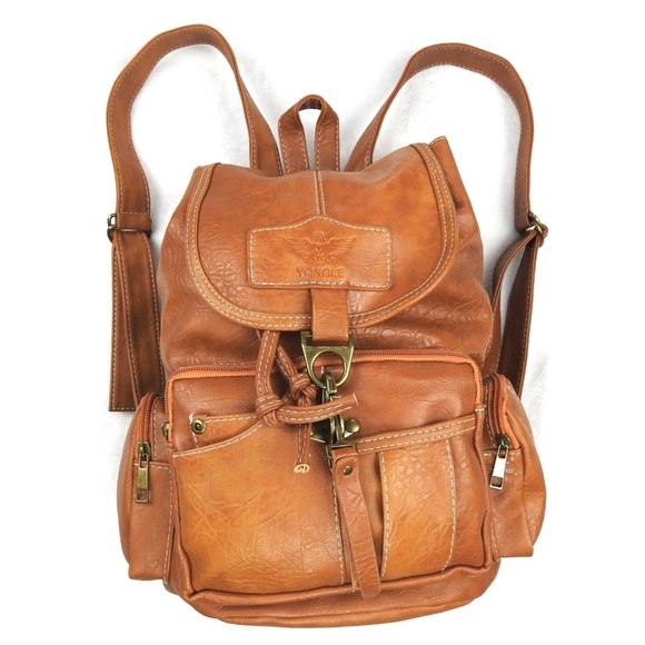 faux leather backpack womens